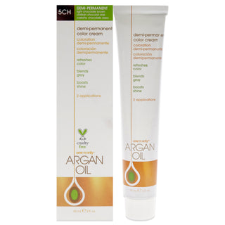One n Only Argan Oil Demi-Permanent Color Cream - 5CH Light Chocolate Brown Hair Color for Unisex - 3 oz