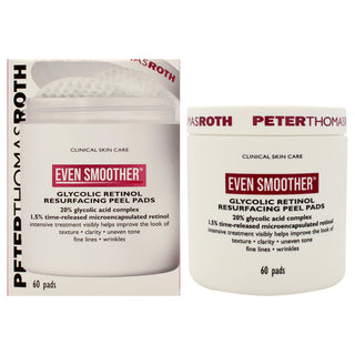Peter Thomas Roth Even Smoother Glycolic Retinol Resurfacing Peel Pads for Women - 60 Pads Treatment