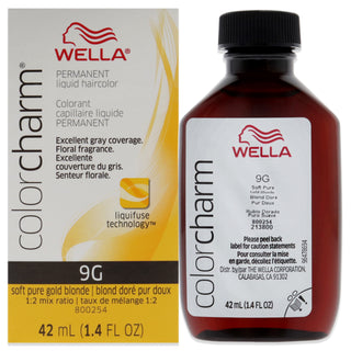 Color Charm Permanent Liquid Hair Color - 9G Soft Pure Gold Blonde by Wella for Unisex - 1.42 oz Hair Color