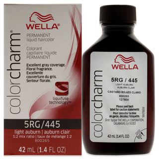 Wella Color Charm Permanent Liquid Hair Color 445 5RG Light Auburn for Unisex - 1.42 oz Hair Color