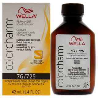 Color Charm Permanent Liquid Hair Color - 725 7G Sunlight Blonde Brown by Wella for Unisex - 1.42 oz Hair Color
