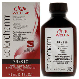Color Charm Permanent Liquid Hair Color - 810 7R Red Red Intensifier by Wella for Unisex - 1.42 oz Hair Color