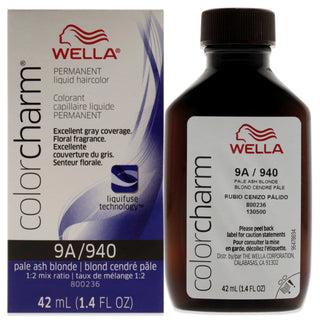Color Charm Permanent Liquid Hair Color - 940 9A Pale Ash Blonde by Wella for Unisex - 1.42 oz Hair Color