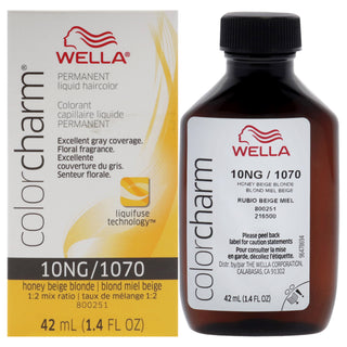 Color Charm Permanent Liquid Hair Color - 1070 10NG Honey Beige Blonde by Wella for Unisex - 1.42 oz Hair Color