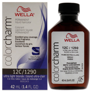 Color Charm Permanent Liquid Hair Color - 1290 12C Ultra Light Blonde by Wella for Unisex - 1.42 oz Hair Color