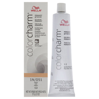 Wella Color Charm Permanent Gel Hair Color in 1N 051 Black for Unisex - 2 oz