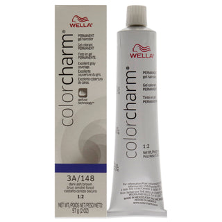 Color Charm Permanent Hair Color Gel - 148 3A Dark Ash Brown by Wella for Unisex - 2 oz Hair Color