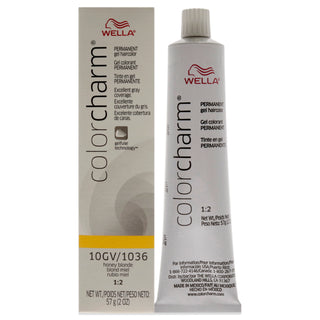 Color Charm Permanent Hair Color Gel - 1036 10GV Honey Blonde by Wella for Unisex - 2 oz Hair Color