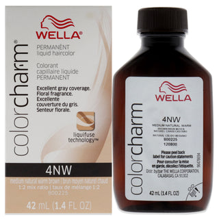 Wella Color Charm Permanent Liquid Hair Color 4NW Medium Natural Warm Blonde - 1.42 oz Hair Color for Unisex