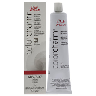 Color charm Permanent Creme Gel Hair Color - 607 6RV Cyclamen by Wella for Unisex - 2 oz Hair Color