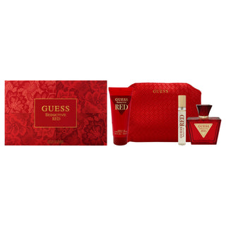Guess Seductive Red by Guess for Women - 4 Pc Gift Set 2.5oz EDT Spray, 0.5oz EDT Spray, 3.4oz Body Lotion, Pouch