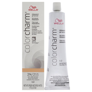 Color Charm Permanent Hair Color Gel - 2N 211 Very Dark Brown by Wella for Unisex - 2 oz Hair Color
