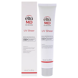 EltaMD UV Sheer SPF 50 Plus Sunscreen for Unisex - 3 oz - Broad Spectrum Protection