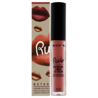 Rude Cosmetics Notorious Liquid Lip Color in Sinister Villain: A Bold Lipstick for Women - 0.1 oz