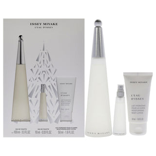Leau Dissey by Issey Miyake for Women - 3 Pc Gift Set 3.3oz EDT Spray, 0.33oz EDT Spray, 1.6oz Body L