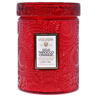 Japonica Collection Small Goji Tarocco Orange Candle by Voluspa - A Refreshing Unisex Scent in a 5.5 oz Size