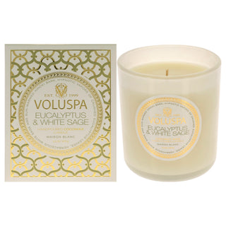 Voluspa Classic Eucalyptus and White Sage Candle for Unisex - 9.5 oz - Long-Lasting Aromatherapy Candle