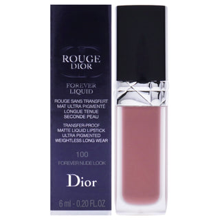 Rouge Dior Forever Liquid Matte Lipstick - 100 Forever Nude Look by Christian Dior for Women - 0.2 oz Lipstick