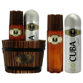 Cuba Gold by Cuba for Men - 2 Pc Gift Set 3.3oz After Shave, 6.7oz Body Spray