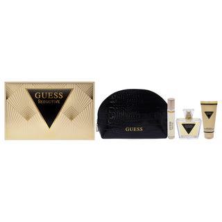 Guess Seductive by Guess for Women - 4 Pc Gift Set 2.5oz EDT Spray, 0.5oz EDT Spray, 3.4oz Body Lotion, Pouch