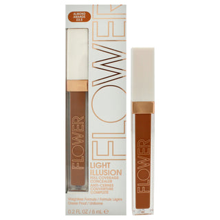 Flower Beauty Light Illusion Full Coverage Concealer - D3.5 Almond for Women - 0.2 oz Concealer