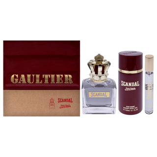 Scandal by Jean Paul Gaultier for Men - 3 Pc Gift Set 3.4oz EDT Spray, 0.34oz EDT Spray, 5.1oz Deodorant Spray