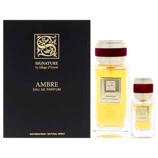 Amber by Sillage d'Orient for Men - 3 Pc Gift Set 3.4oz EDP Spray, 0.5oz EDP Spray, Funnel - Perfect Gift for Him!