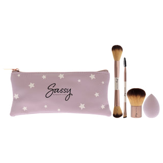 Sassy Brush Kit by Savannah Chrisley for Women - 5 Pc Multi-Purpose Face Brush Set