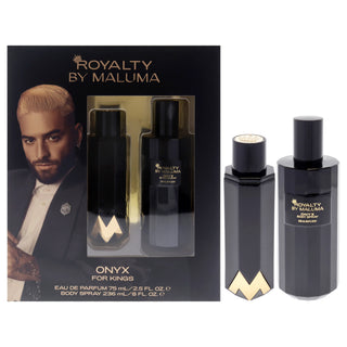 Onyx by Royalty By Maluma for Men - 2 Pc Gift Set 2.5oz EDP Spray, 8oz Body Spray
