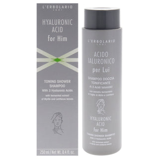 Hyaluronic Acid for Him Toning Shower Shampoo by LErbolario for Men - 8.4 oz Shampoo
