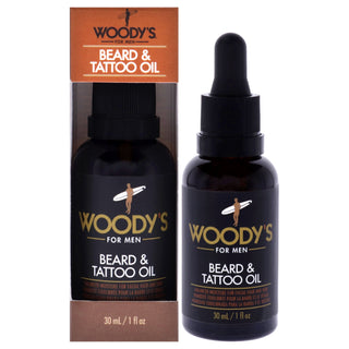 Woodys Beard and Tattoo Oil for Men - Nourishing 1 oz Oil for Healthy Beards and Tattoos