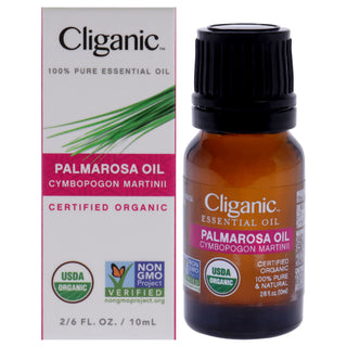 Organic Palmarosa Oil by Cliganic for Unisex - 0.33 oz, Pure Essential Oil for Aromatherapy and Skincare