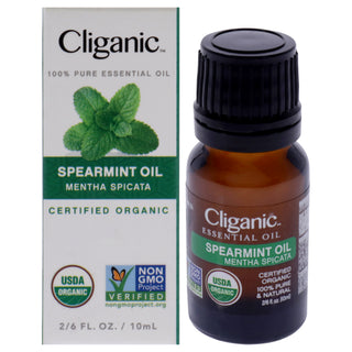 Cliganic Organic Spearmint Oil for Unisex - 0.33 oz - Pure & Natural Essential Oil for Aromatherapy and Skincare