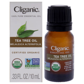 Cliganic Organic Tea Tree Oil for Unisex - 0.33 oz - Natural Essential Oil for Skincare and Haircare