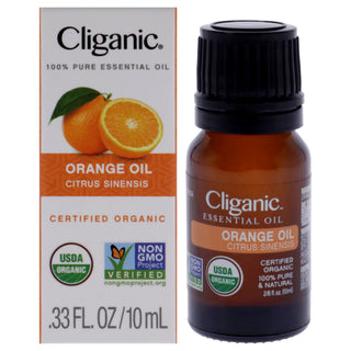 Cliganic Organic Orange Oil for Unisex - 0.33 oz - Pure and Natural Essential Oil