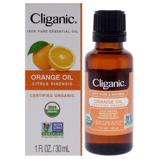 Organic Orange Essential Oil by Cliganic for Unisex - 1 oz Oil | Pure and Natural