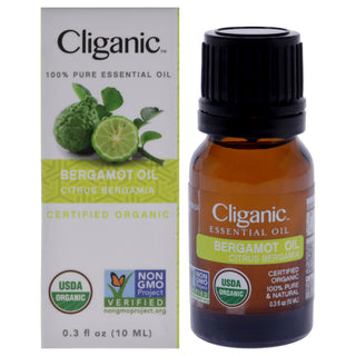 Organic Bergamot Essential Oil by Cliganic - Pure, Natural Aromatherapy Oil for Men and Women (0.33 oz)