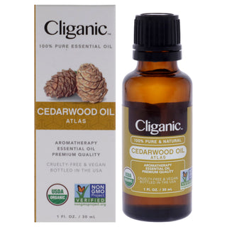 Organic Cedarwood Essential Oil by Cliganic for Unisex - 1 oz Bottle