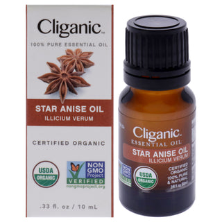 Cliganic Organic Star Anise Oil for Unisex - 0.33 oz | Pure Essential Oil for Aromatherapy and Skincare
