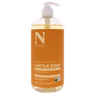 Dr. Natural Castile Liquid Soap in Almond - 32 oz, Gentle Cleansing for All Genders