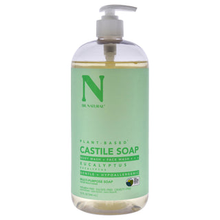 Dr. Natural Castile Liquid Soap - Eucalyptus for Unisex - 32 oz Bottle, Multipurpose Soap for Body and Home