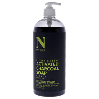 Dr. Natural Activated Charcoal Liquid Soap - Citrus Scent, 32 oz - Unisex Soap