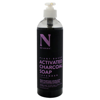 Detoxify and Cleanse with Activated Charcoal Liquid Soap in Lavender - 16 oz - Dr. Natural - Unisex Formula