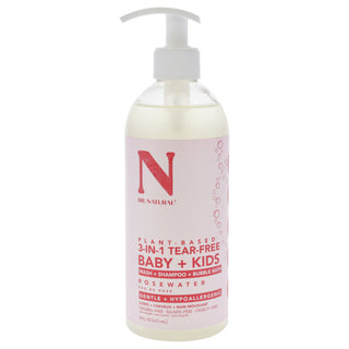 Dr. Natural 3-in-1 Tear-Free Baby Plus Kids Soap - Rosewater for Gentle Cleansing - 16 oz