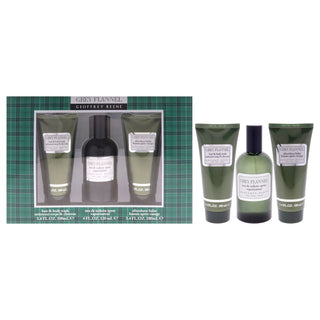 Geoffrey Beene Grey Flannel Men's 3-Piece Gift Set with EDT Spray, After Shave Balm, and Body Wash