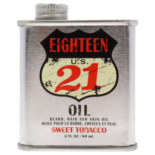 18.21 Man Made Sweet Tobacco Beard Hair and Skin Oil for Men - 2 oz Oil
