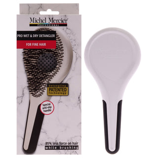 Michel Mercier Pro Wet and Dry Detangler Hair Brush for Fine Hair - Unisex Hair Brush for Tangle-Free Styling
