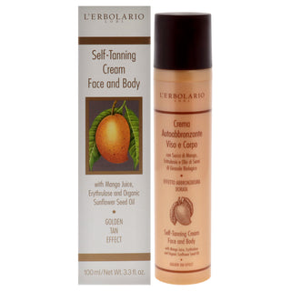 Self Tanning Cream Face and Body - Mango Juice by LErbolario for Women - 3.3 oz Cream