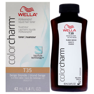 Wella Color Charm Permanent Liquid Toner T35 Beige Blonde for Women - 1.4 oz