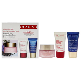 Multi-Active Starter Kit by Clarins for Women - 3 Pc 1.6oz Multi Active Day Cream, 0.5oz Beauty Flash Balm, 0.5oz Multi Active Night Cream - Normal to Combination Skin